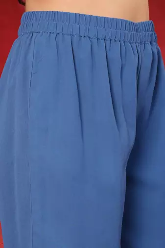 Women Embroidered Sequinned Kurta with Palazzos & Dupatta