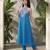 Women Embroidered Regular Thread Work Silk Georgette Kurta with Trousers