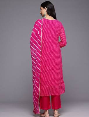 Bandhani Printed Sequinned Kurta With Trousers & Dupatta 7