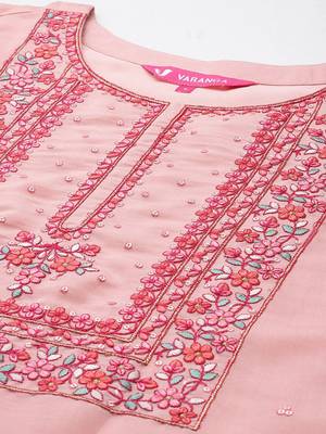 Floral Embroidered Regular Sequinned Kurta with Trousers & Dupatta 2