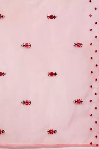 Floral Embroidered Regular Sequinned Kurta with Trousers & Dupatta