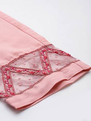 Floral Embroidered Regular Sequinned Kurta with Trousers & Dupatta 8