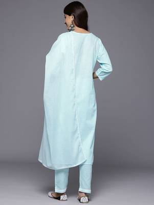 Women Ethnic Motifs Embroidered Regular Chikankari Kurta with Trousers & With Dupatta 6