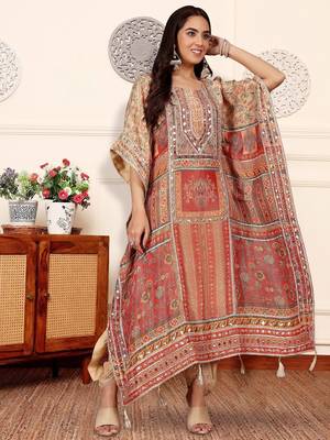 Women Printed Regular Raw Silk Kurta with Dhoti Pants 2