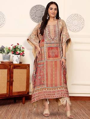 Women Printed Regular Raw Silk Kurta with Dhoti Pants 3