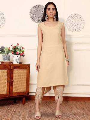 Women Printed Regular Raw Silk Kurta with Dhoti Pants 5