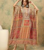 Ethnic Motifs Printed Kaftan Kurta With Dhoti Pants
