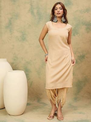 Ethnic Motifs Printed Kaftan Kurta With Dhoti Pants 7