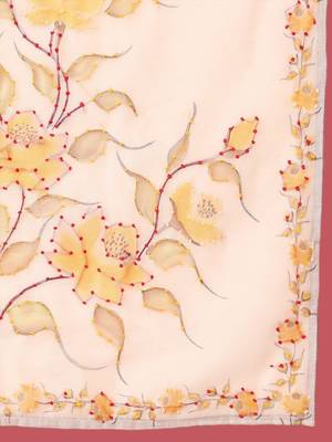 Floral Printed Kantha Work Chanderi Silk Straight Kurta with Trousers & Dupatta 4
