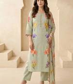 Women Floral Printed Regular Kurta with Trousers & With Dupatta