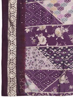 Women Bandhani Printed Regular Beads and Stones Kurta with Trousers & Dupatta 4
