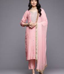 Ethnic Motifs Embroidered Beads & Stones Pure Silk Kurta Set