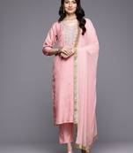 Ethnic Motifs Embroidered Beads & Stones Pure Silk Kurta Set