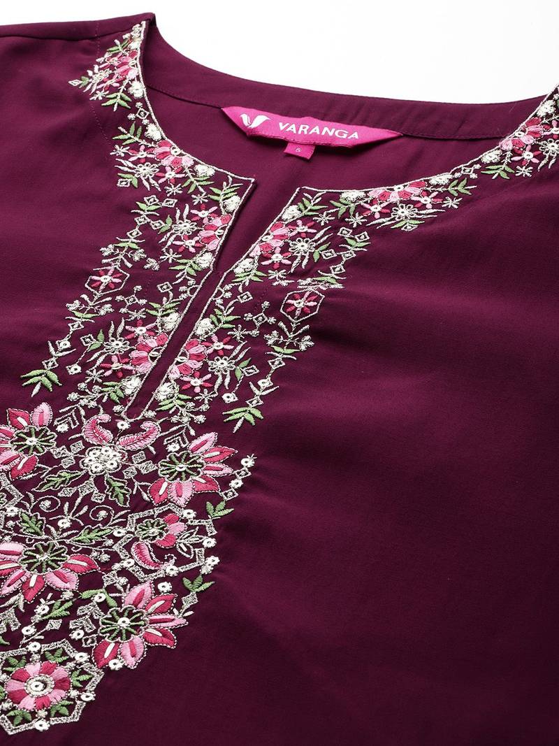 Ethnic Motifs Embroidered Sequinned Kurta With Trousers & Dupatta