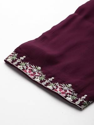 Ethnic Motifs Embroidered Sequinned Kurta With Trousers & Dupatta 9