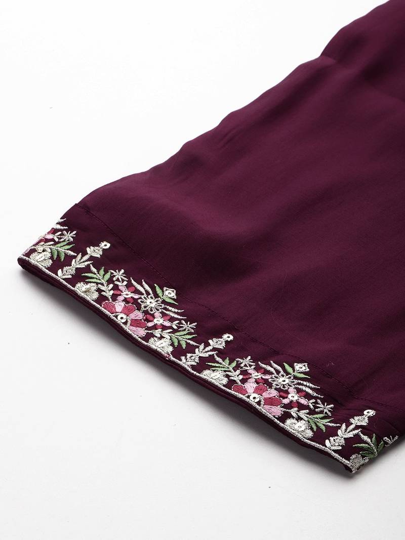 Ethnic Motifs Embroidered Sequinned Kurta With Trousers & Dupatta