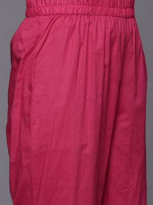 Floral Embroidered Thread Work Pure Cotton Kurta with Trousers & Dupatta 3