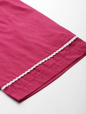 Floral Embroidered Thread Work Pure Cotton Kurta with Trousers & Dupatta 9
