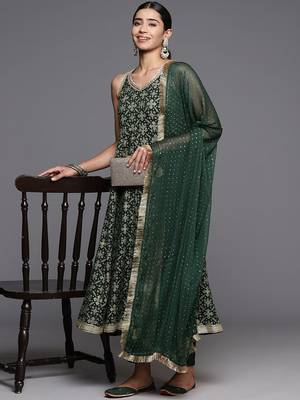 Women Regular Sequined Kurta with Trousers & Dupatta 1