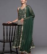 Women Regular Sequined Kurta with Trousers & Dupatta