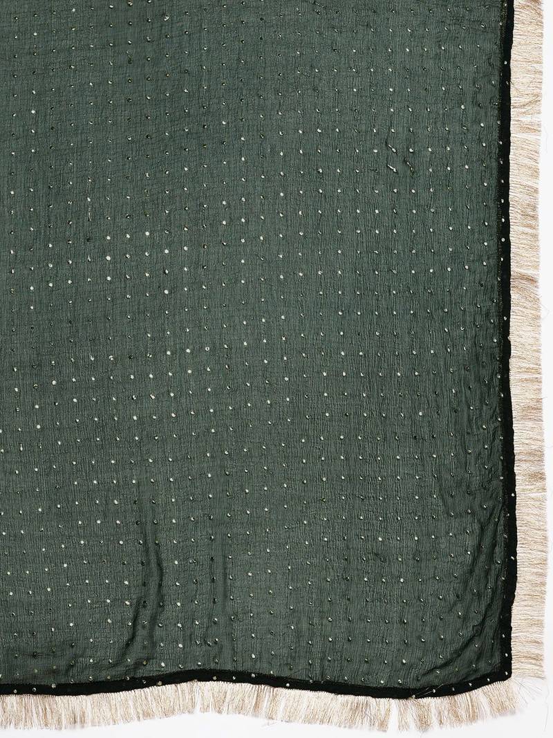 Women Regular Sequined Kurta with Trousers & Dupatta