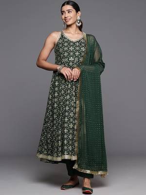 Women Regular Sequined Kurta with Trousers & Dupatta 5