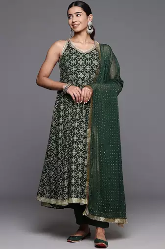 Women Regular Sequined Kurta with Trousers & Dupatta
