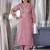 Kota Check V Neck Long Puffed Sleeves Straight Kurta With Trouser