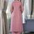 Kota Check V Neck Long Puffed Sleeves Straight Kurta With Trouser
