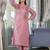 Kota Check V Neck Long Puffed Sleeves Straight Kurta With Trouser