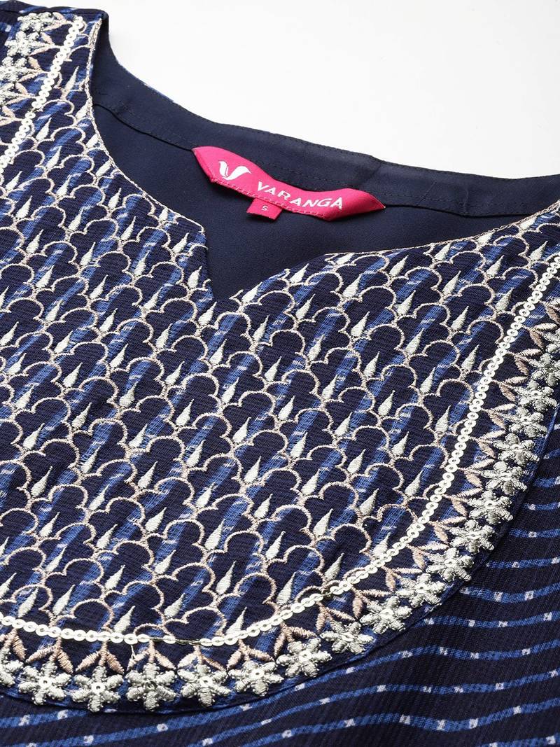 Leheriya Printed Regular Kurta with Trousers