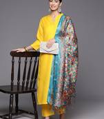 Women Regular Kurta with Trousers & With Dupatta