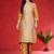 Geometric Printed Gotta Patti V-Neck Straight Kurta With Trousers & Dupatta