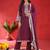 Floral Embroidered Notch Neck Zari Straight Kurta With Trousers And Dupatta