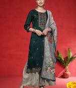 Women Ethnic Motifs Embroidered Kurta with Palazzo & Dupatta