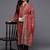 Red Paisley Printed Mandarin Collar Kurta With Trousers & Dupatta