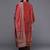Red Paisley Printed Mandarin Collar Kurta With Trousers & Dupatta