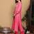 Pink Bandhani Embroidered Zari Straight Pure Cotton Kurta With Trousers & Dupatta
