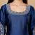 Teal Blue Floral Embroidered Round Neck Anarkali Kurta With Trousers & Dupatta