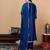 Teal Blue Floral Embroidered Round Neck Anarkali Kurta With Trousers & Dupatta