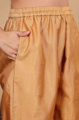 Ethnic Motifs Woven Design Sequinned Straight Kurta with Trousers & Dupatta