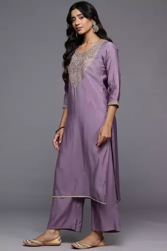 Paisley Embroidered Regular Kurta with Trousers & With Dupatta