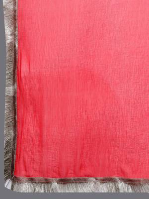 Floral Yoke Design V-Neck Thread Work Straight Kurta With Trousers & Dupatta 4