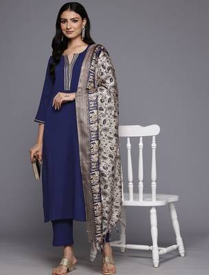Ethnic Gotta Patti Kurta With Trousers & Dupatta 1