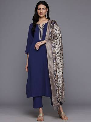 Ethnic Gotta Patti Kurta With Trousers & Dupatta 5