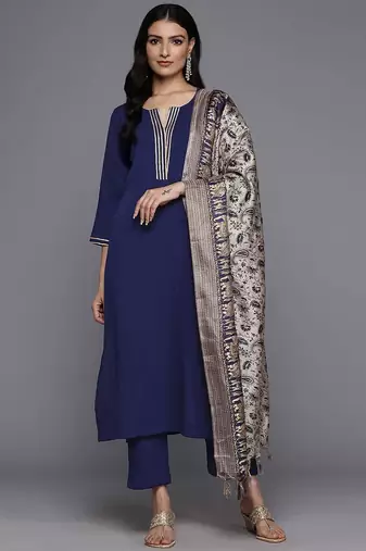 Ethnic Gotta Patti Kurta With Trousers & Dupatta