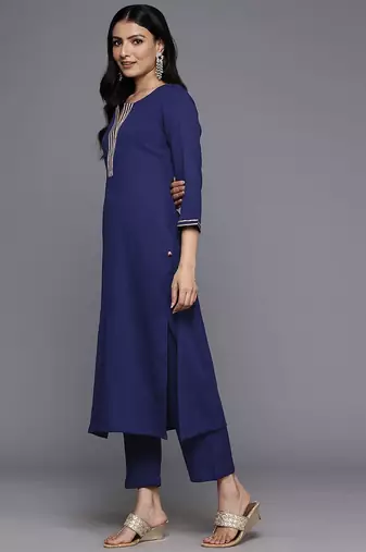 Ethnic Gotta Patti Kurta With Trousers & Dupatta