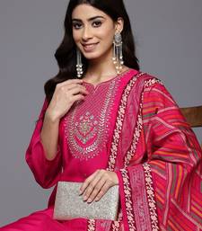 Ethnic Motifs Yoke Design Gotta Patti Kurta With Trousers & Dupatta