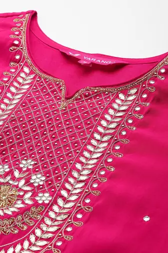 Ethnic Motifs Yoke Design Gotta Patti Kurta With Trousers & Dupatta