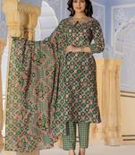 Floral Printed Regular Kurta with Trouser & Dupatta